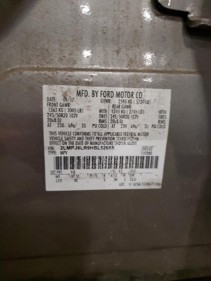 2017 Lincoln Mkx Reserve VIN: 2LMPJ8LR9HBL52685 Lot: 86793315