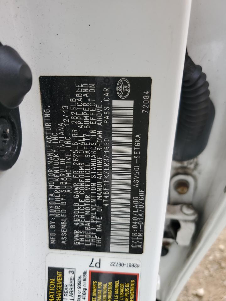 2014 Toyota Camry L VIN: 4T4BF1FK7ER371650 Lot: 86322665