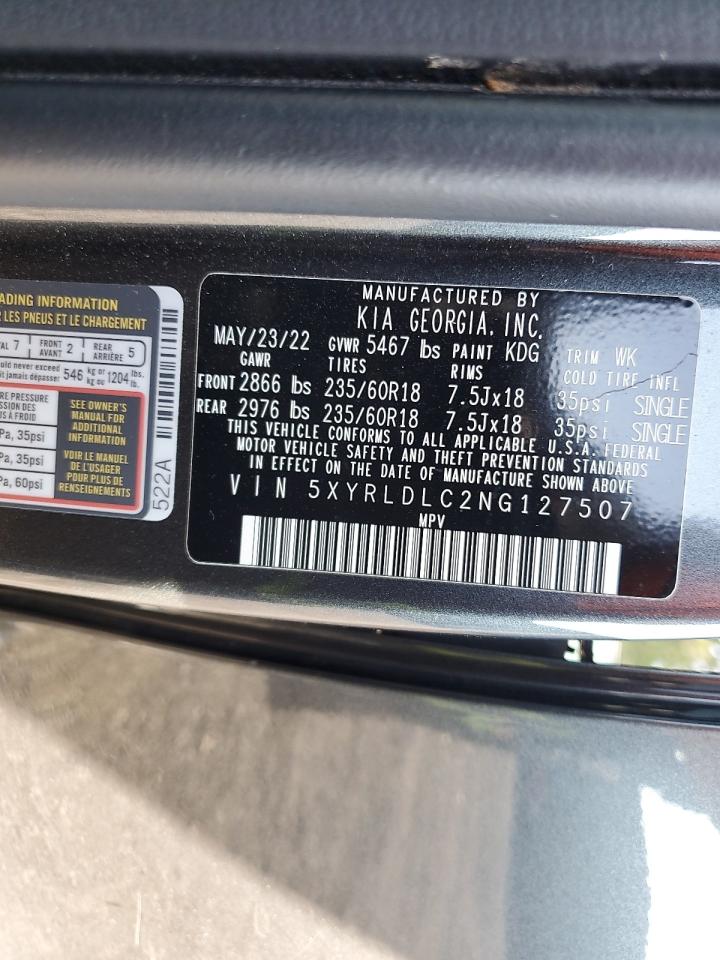 2022 Kia Sorento S VIN: 5XYRLDLC2NG127507 Lot: 82229625