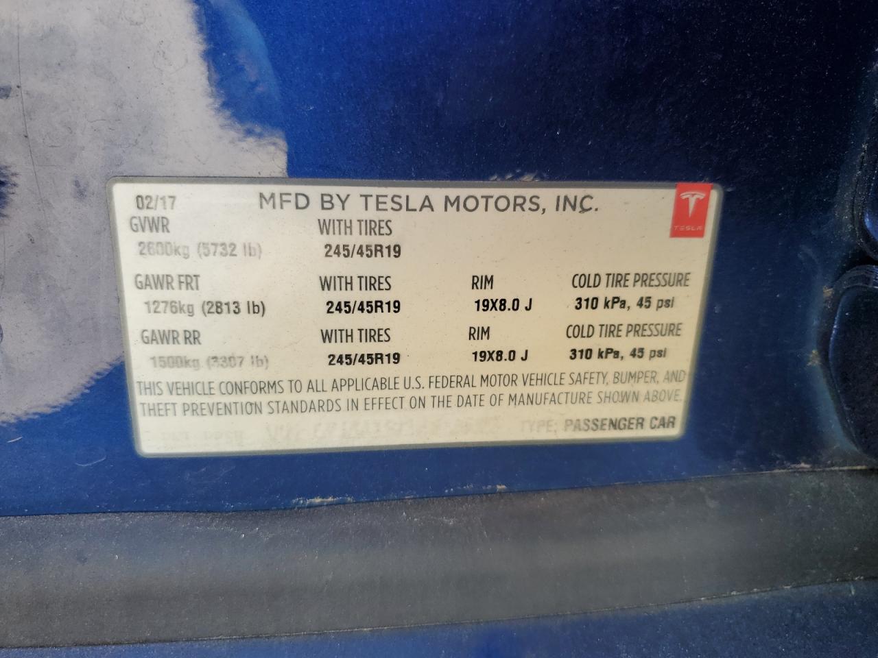 2017 Tesla Model S VIN: 5YJSA1E23HF186023 Lot: 86671815