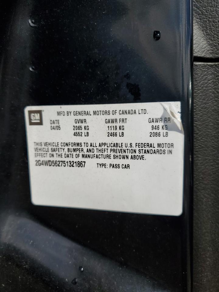 2005 Buick Lacrosse Cxl VIN: 2G4WD562751321867 Lot: 85333155