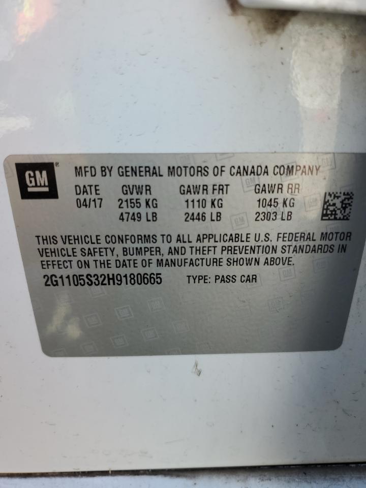 2017 Chevrolet Impala Lt VIN: 2G1105S32H9180665 Lot: 85386875