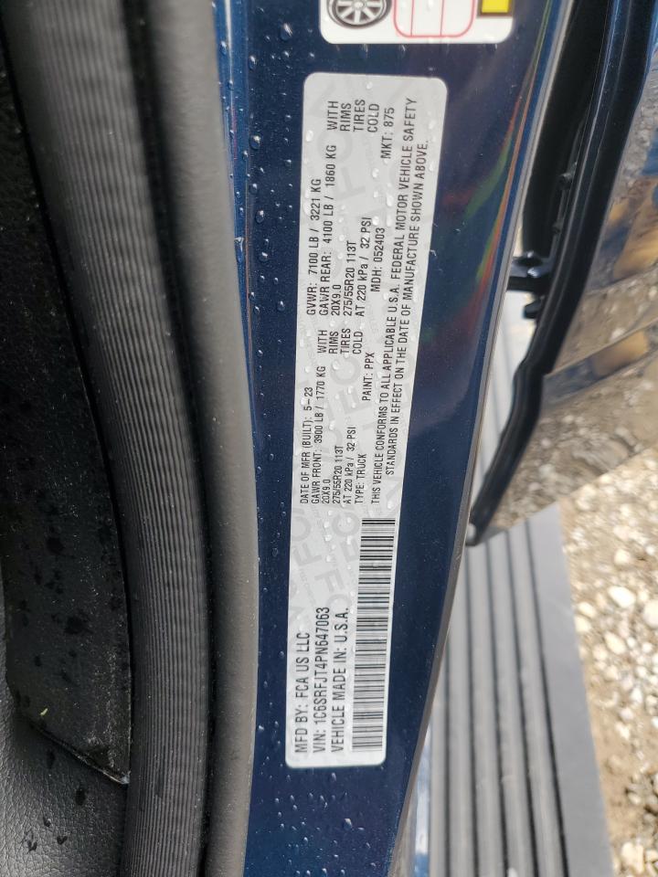 2023 Ram 1500 Laramie VIN: 1C6SRFJT4PN647063 Lot: 85521125