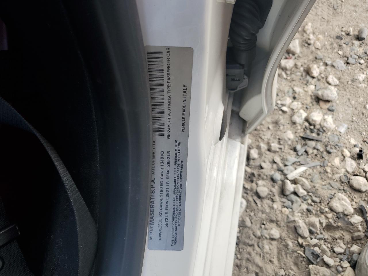 2016 Maserati Ghibli S VIN: ZAM57RTA8G1168320 Lot: 94917825