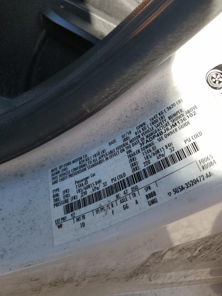 2019 Ford Fiesta Se VIN: 3FADP4BJ6KM162425 Lot: 82339795