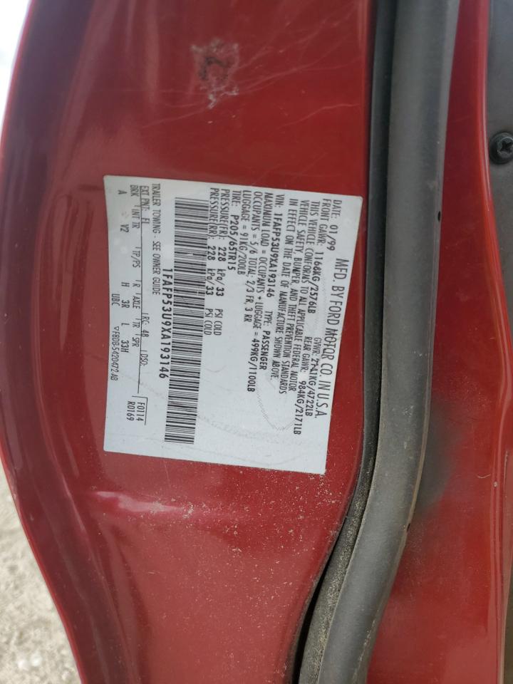 1999 Ford Taurus Se VIN: 1FAFP53U9XA193146 Lot: 85697105