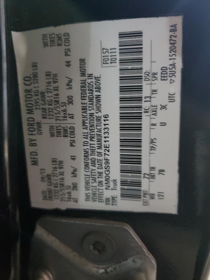 2014 Ford Transit Connect Xlt VIN: NM0GS9F72E1133116 Lot: 86058995