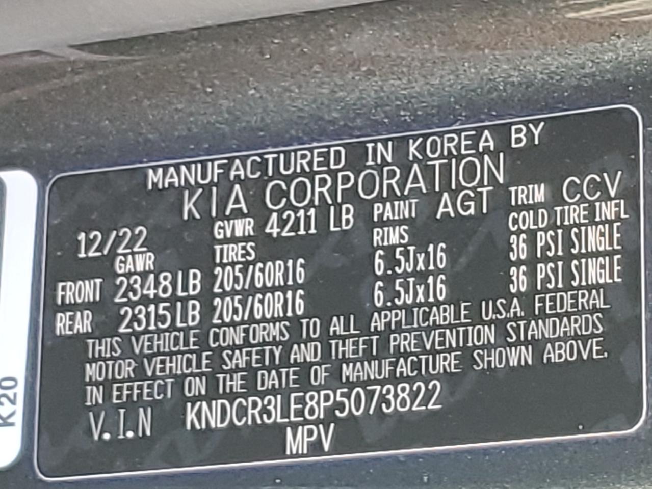 2023 Kia Niro Ex VIN: KNDCR3LE8P5073822 Lot: 89738285