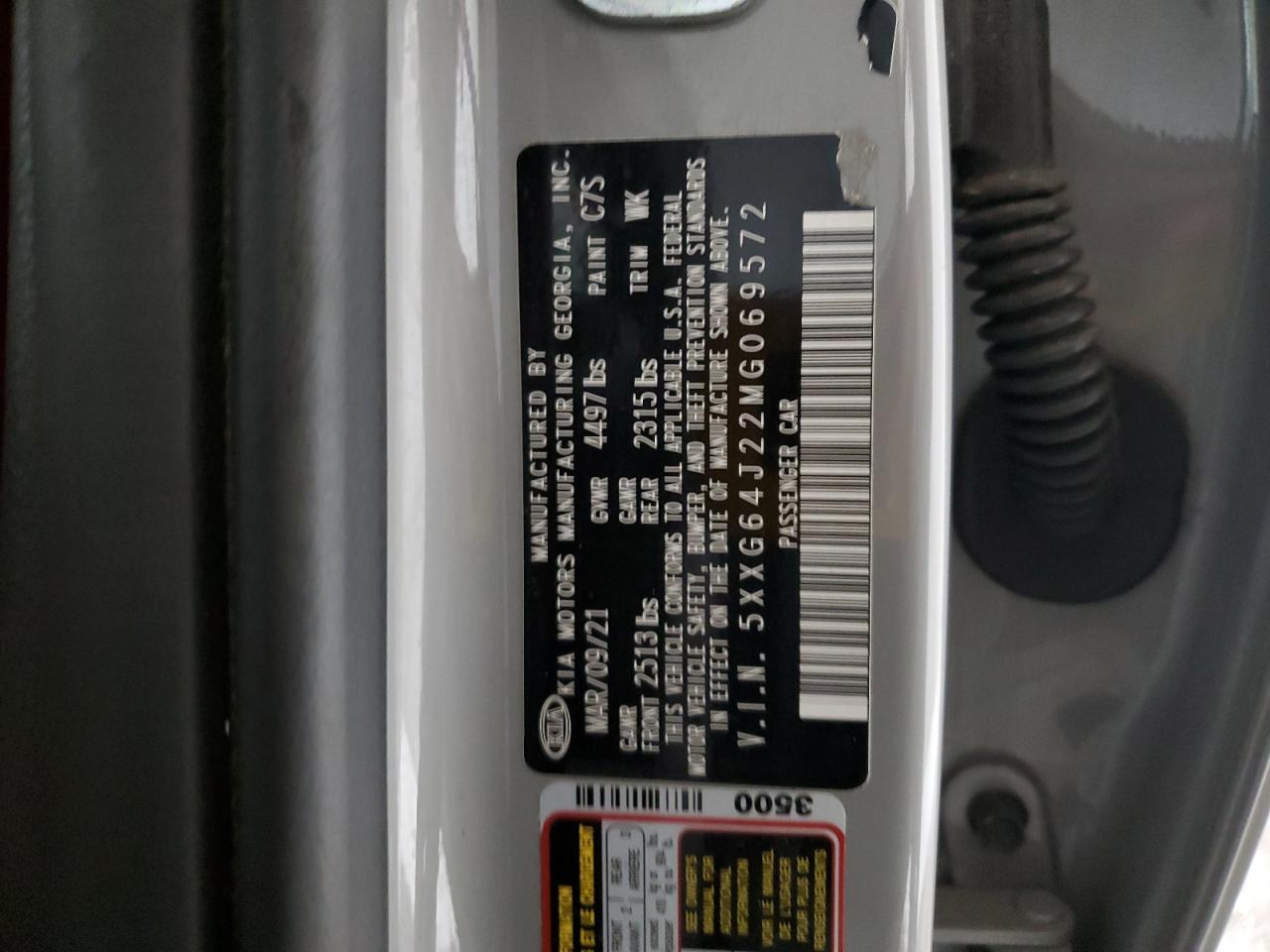 2021 Kia K5 Gt Line VIN: 5XXG64J22MG069572 Lot: 90047815