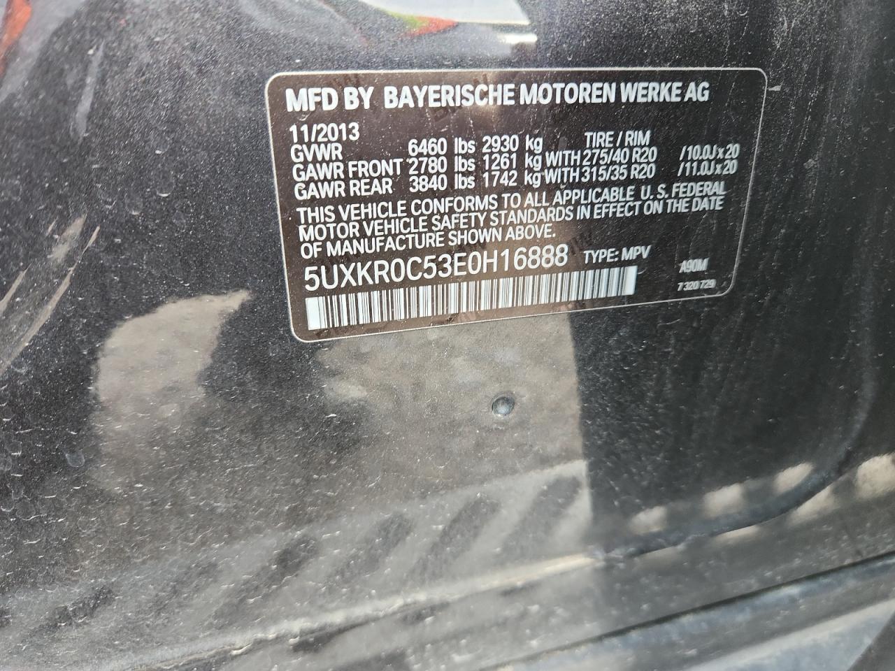 2014 BMW X5 xDrive35I VIN: 5UXKR0C53E0H16888 Lot: 86460345