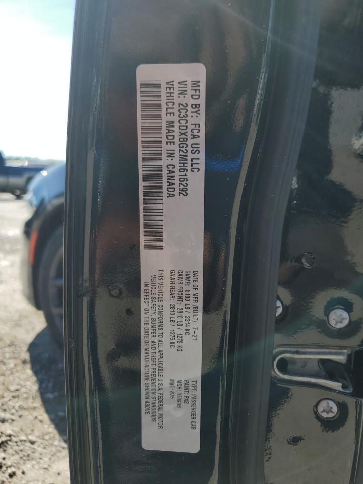2021 Dodge Charger Sxt VIN: 2C3CDXBG2MH616292 Lot: 89630355