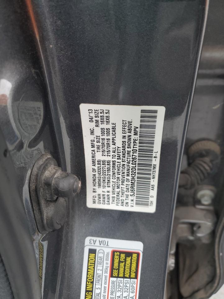 2013 Honda Cr-V Lx VIN: 5J6RM3H32DL026710 Lot: 90038475