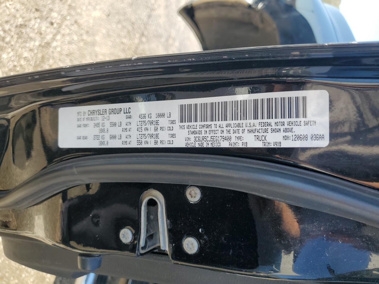 2014 Ram 2500 St VIN: 3C6UR5CJ5EG179400 Lot: 85763305