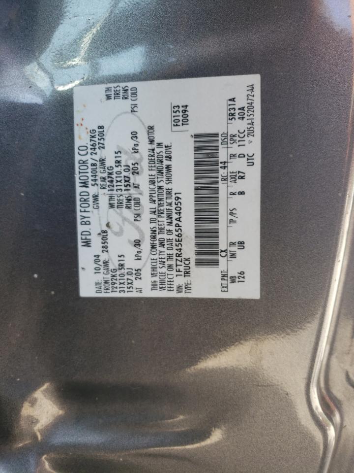 2005 Ford Ranger Super Cab VIN: 1FTZR45E65PA40591 Lot: 82187415