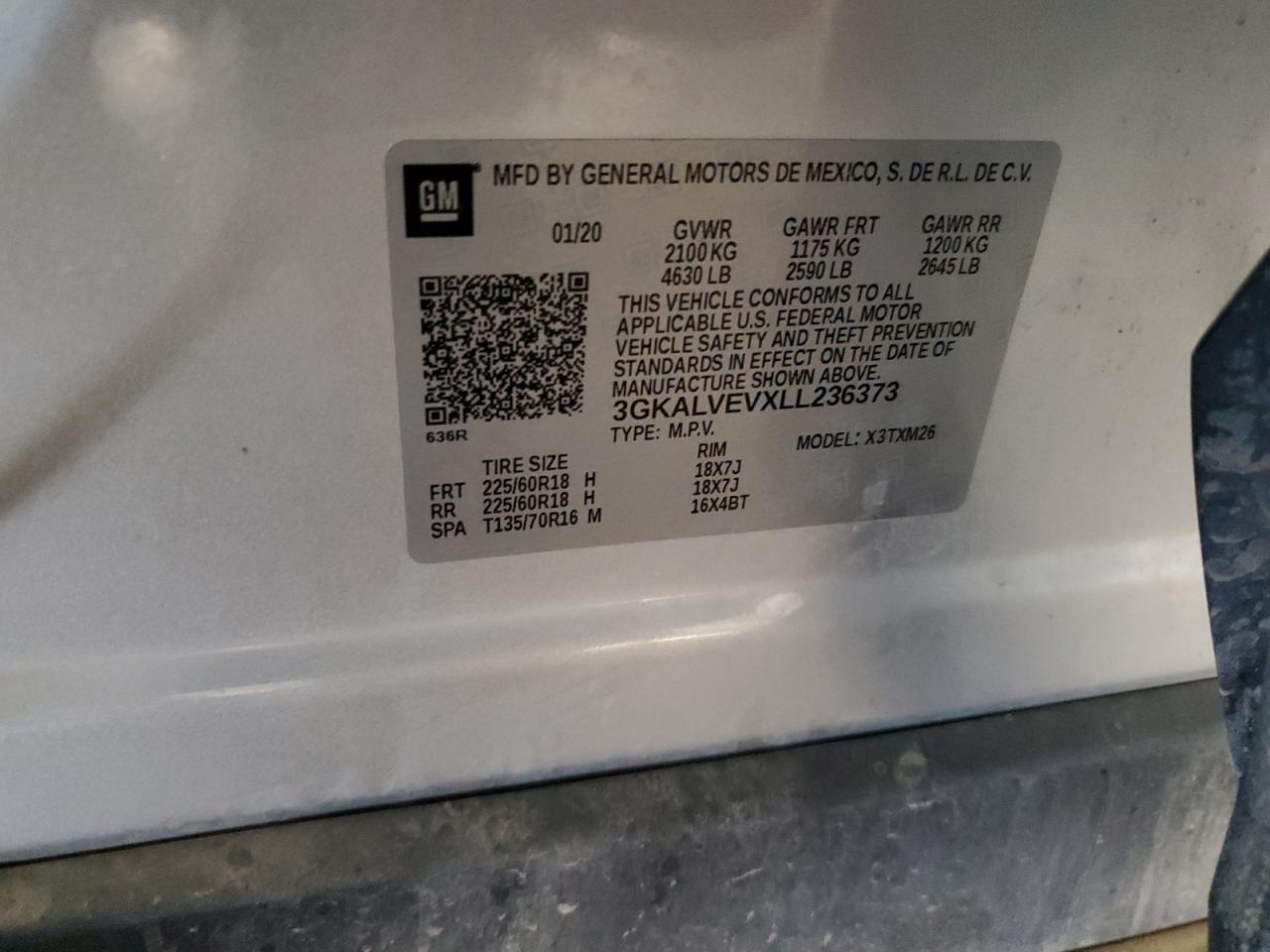 2020 GMC Terrain Slt VIN: 3GKALVEVXLL236373 Lot: 90515435