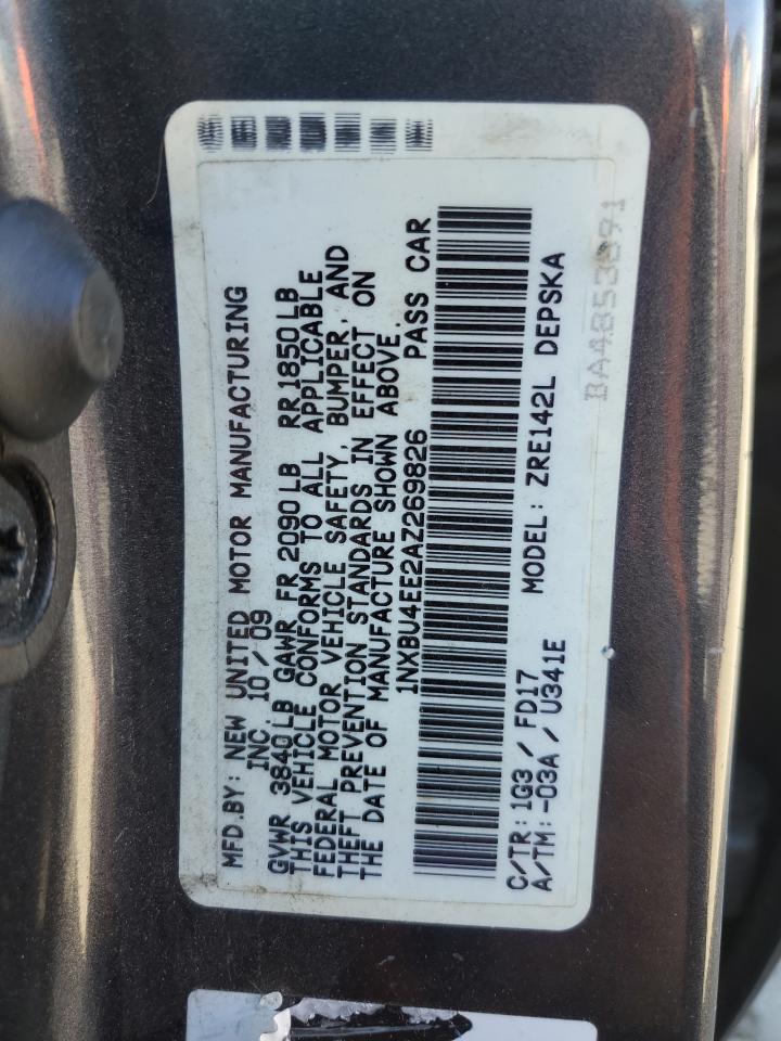 2010 Toyota Corolla Base VIN: 1NXBU4EE2AZ269826 Lot: 85782025