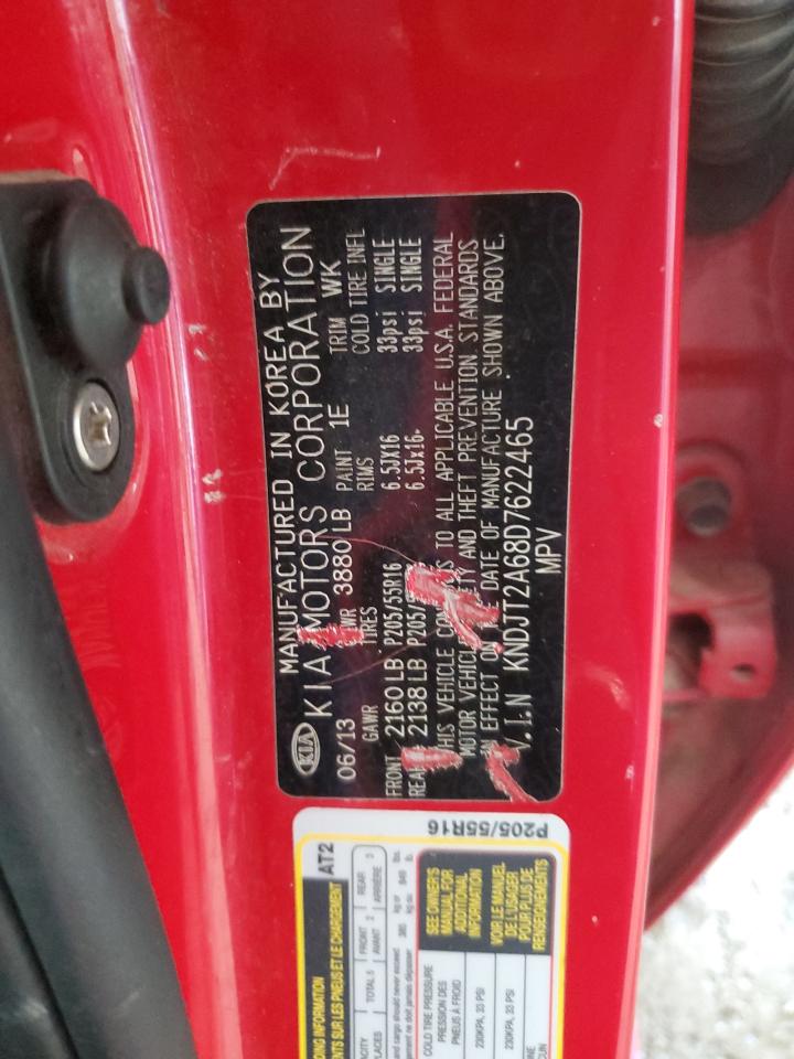 2013 Kia Soul + VIN: KNDJT2A68D7622465 Lot: 85917125