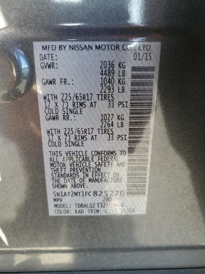 2015 Nissan Rogue S VIN: 5N1AT2MT1FC825270 Lot: 82324645