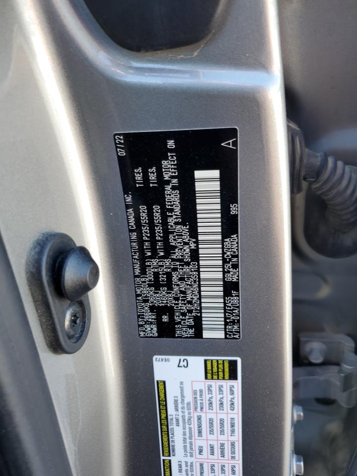 2022 Lexus Rx 350 VIN: 2T2HZMDA6NC358103 Lot: 82599155