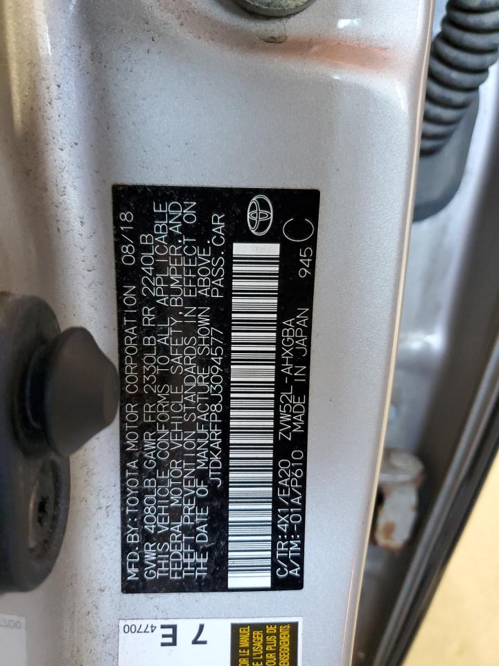 2018 Toyota Prius Prime VIN: JTDKARFP8J3094577 Lot: 84588125