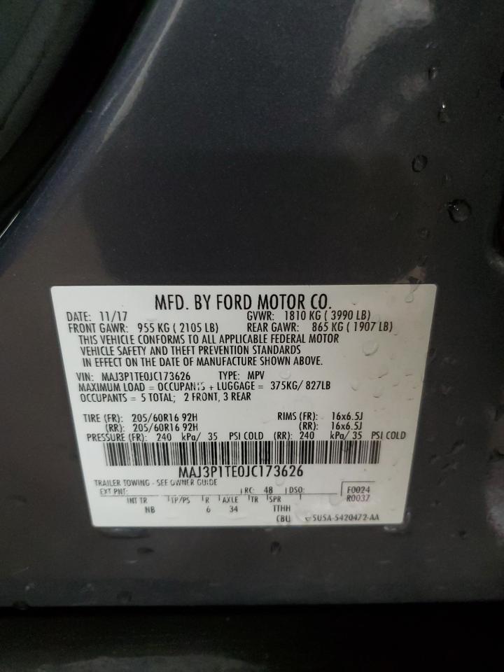 2018 Ford Ecosport Se VIN: MAJ3P1TE0JC173626 Lot: 84988815