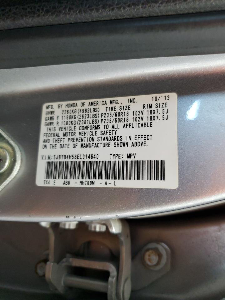 2014 Acura Rdx Technology VIN: 5J8TB4H58EL014640 Lot: 86645965