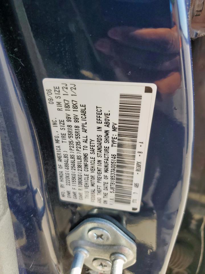 2007 Acura Rdx Technology VIN: 5J8TB18537A005146 Lot: 86308985