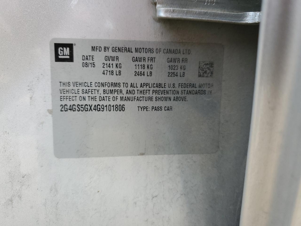 2016 Buick Regal Premium VIN: 2G4GS5GX4G9101806 Lot: 84894915