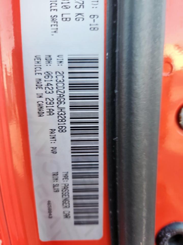 2018 Dodge Challenger Sxt VIN: 2C3CDZAG6JH328168 Lot: 90896255