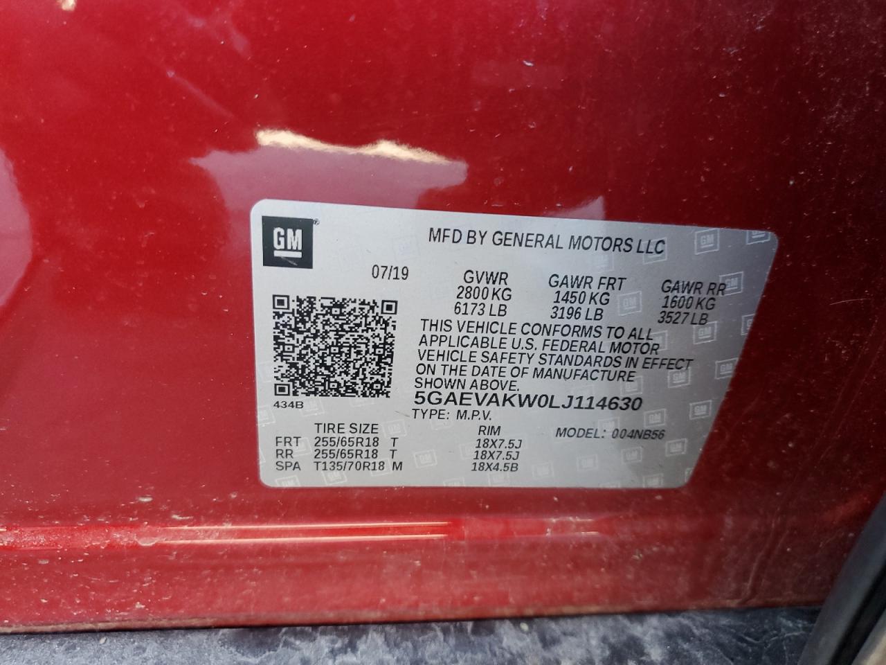 2020 Buick Enclave Essence VIN: 5GAEVAKW0LJ114630 Lot: 84738625