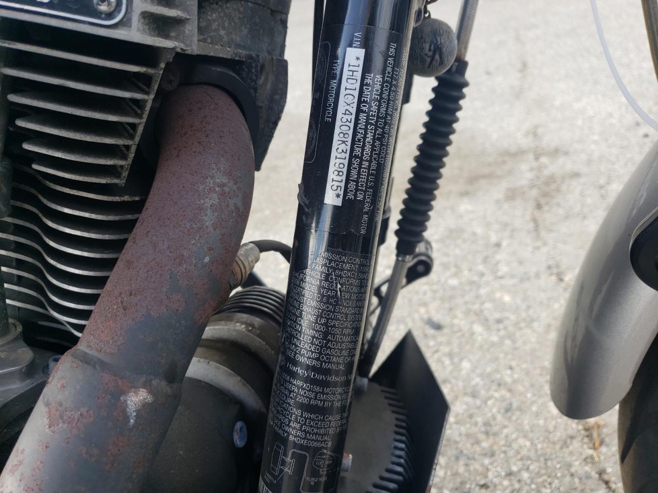 2008 Harley-Davidson Fxdbi California VIN: 1HD1GX4308K319815 Lot: 86152205