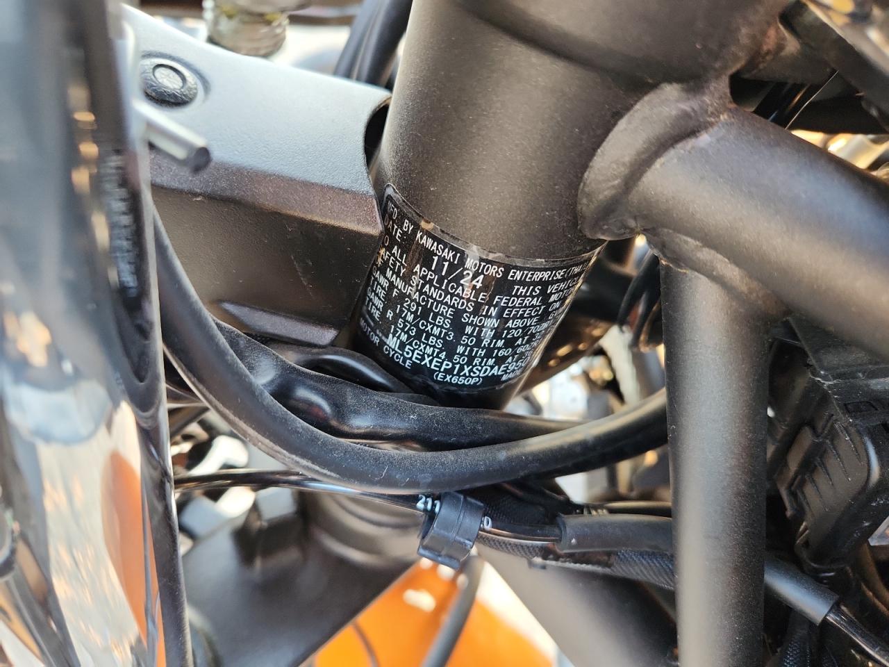 2025 Kawasaki Ex650 P VIN: ML5EXEP1XSDAE9501 Lot: 87060595