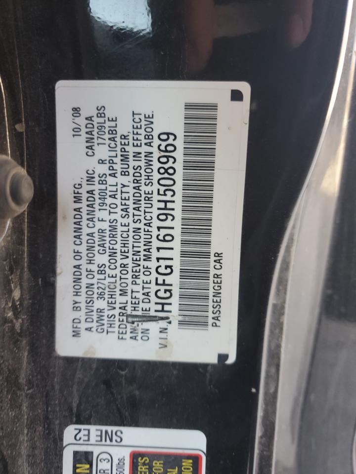 2009 Honda Civic Lx VIN: 2HGFG11619H508969 Lot: 82206765