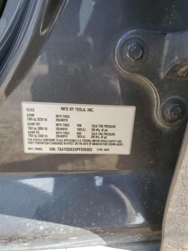 2023 Tesla Model Y VIN: 7SAYGDEE6PF895955 Lot: 89486135