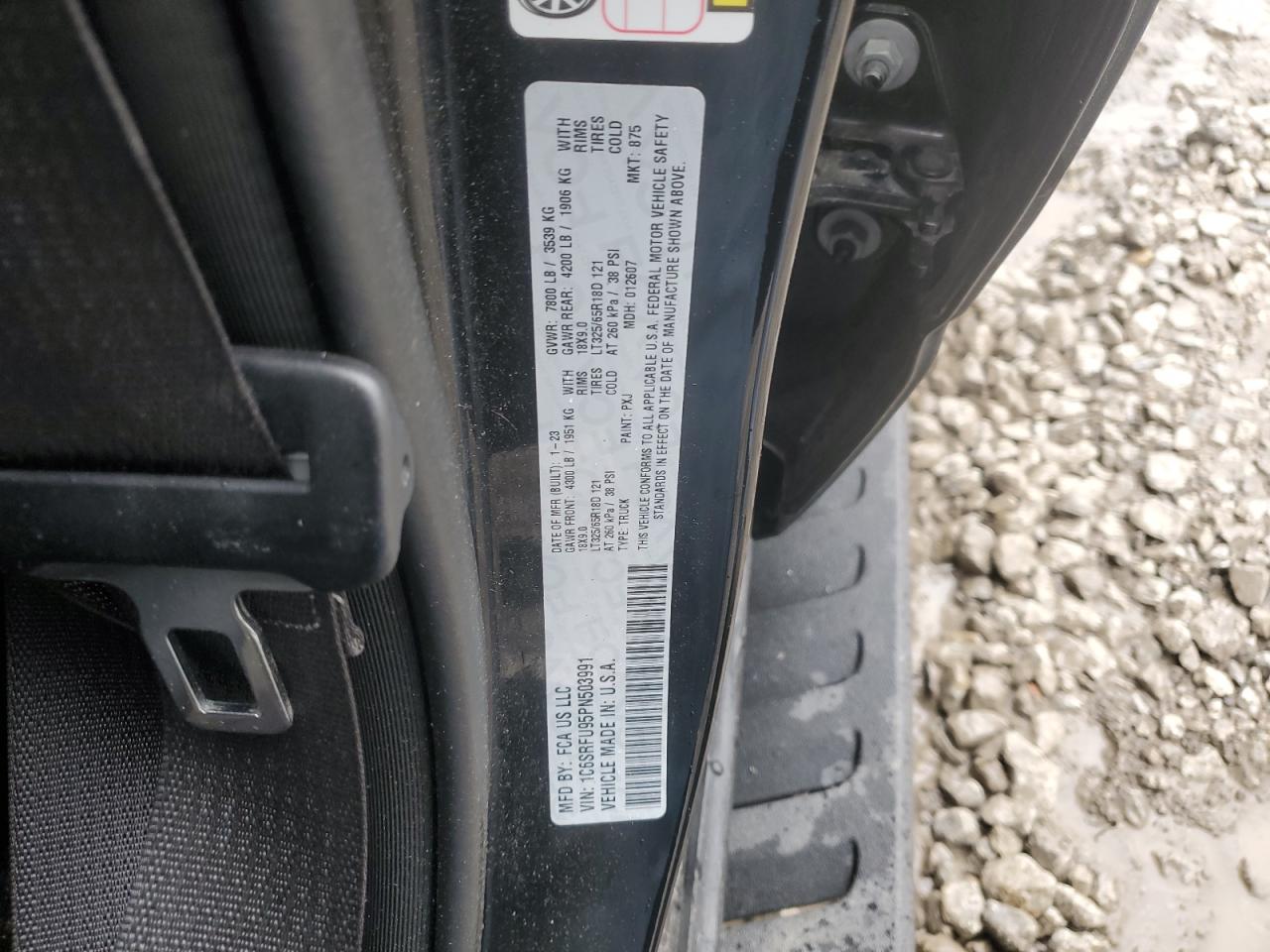 2023 Ram 1500 Trx VIN: 1C6SRFU95PN503991 Lot: 90864425