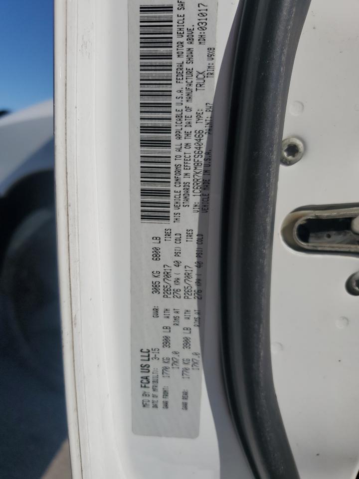 2015 Ram 1500 St VIN: 1C6RR7KM8FS640466 Lot: 89505335