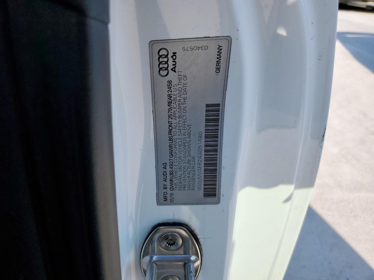 2010 Audi S5 Prestige VIN: WAUVVAFR2AA051480 Lot: 85179425