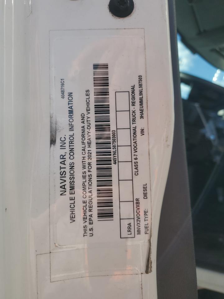 2022 International Mv607 VIN: 3HAEUMML5NL587503 Lot: 85697475