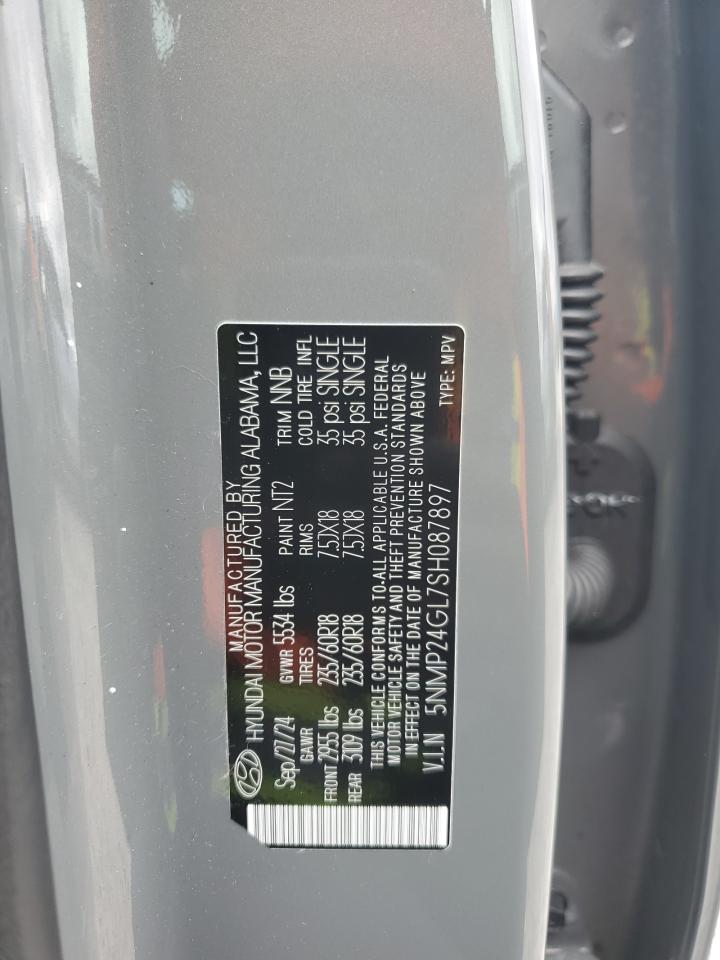 2025 Hyundai Santa Fe Sel VIN: 5NMP24GL7SH087897 Lot: 85942085