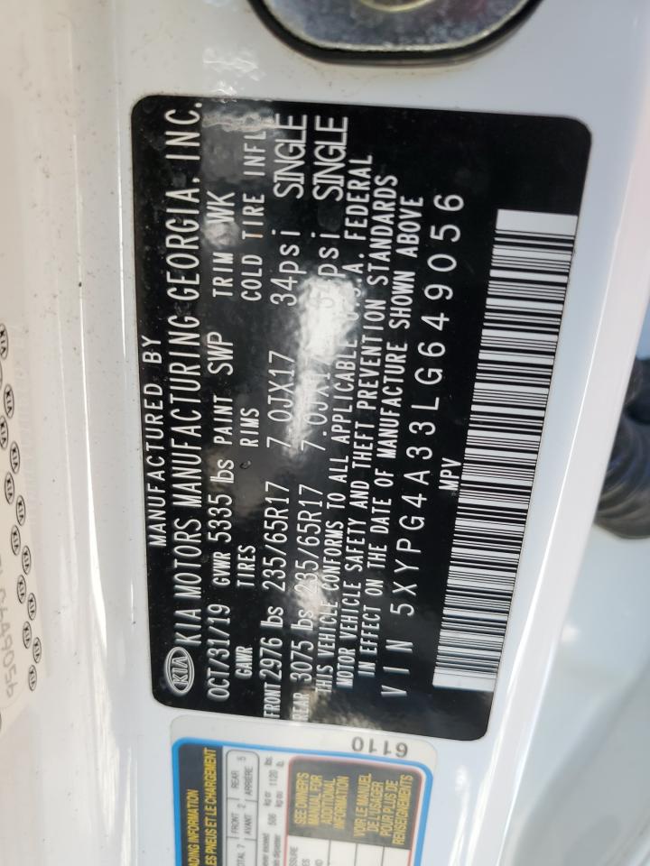 2020 Kia Sorento L VIN: 5XYPG4A33LG649056 Lot: 86075655