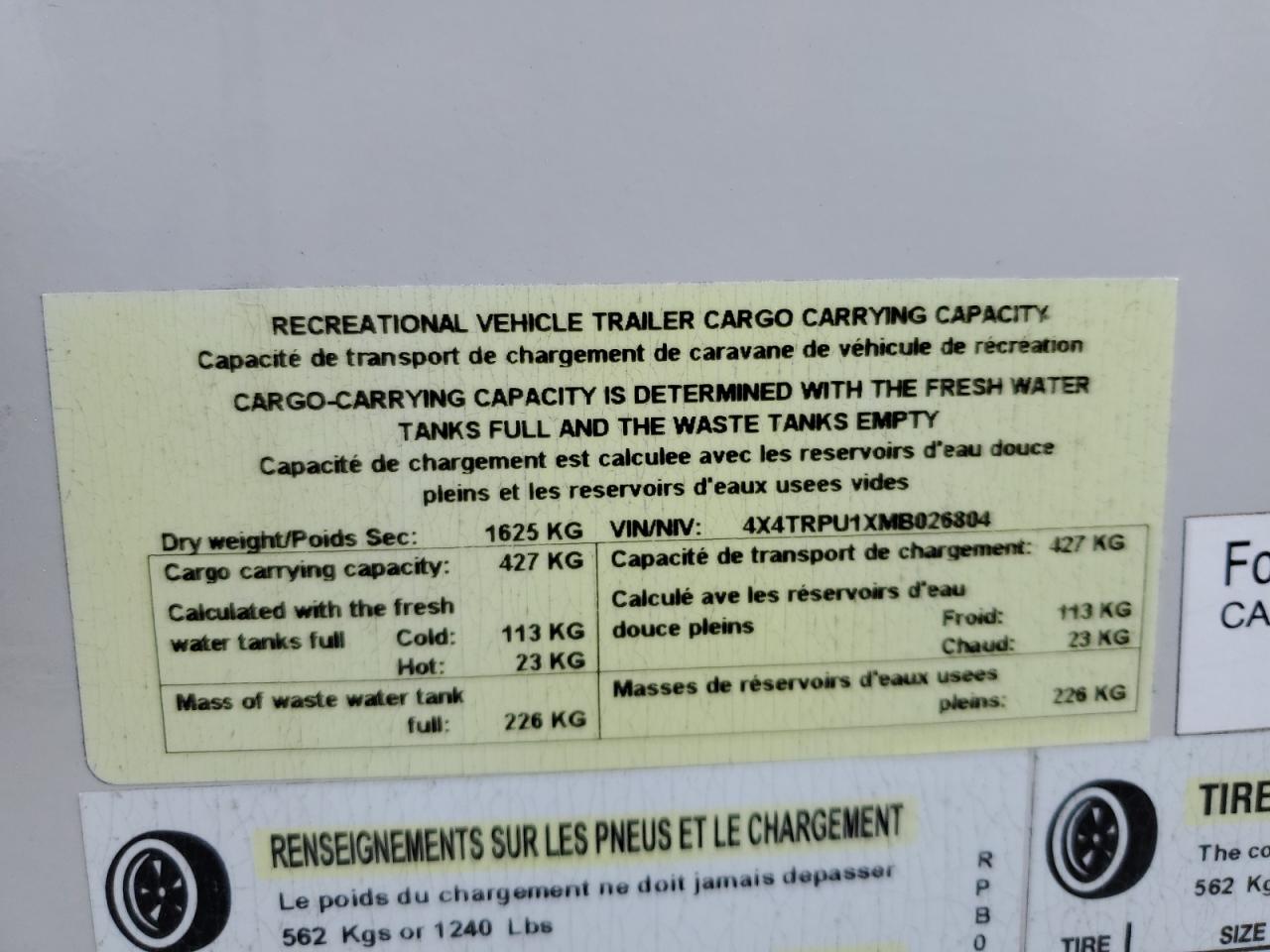 2021 Foresriver R-Pod VIN: 4X4TRPU1XMB026804 Lot: 89537455