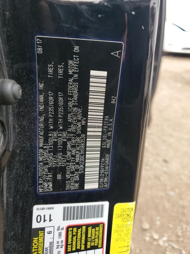 2017 Toyota Sienna Le VIN: 5TDKZ3DC1HS883538 Lot: 86128435