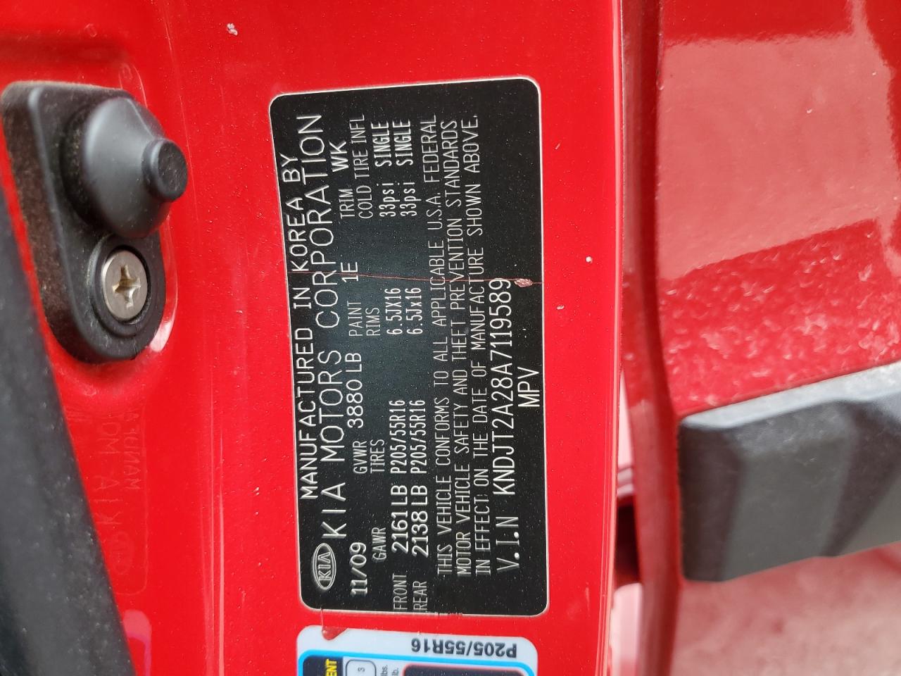 2010 Kia Soul + VIN: KNDJT2A28A7119589 Lot: 82250965