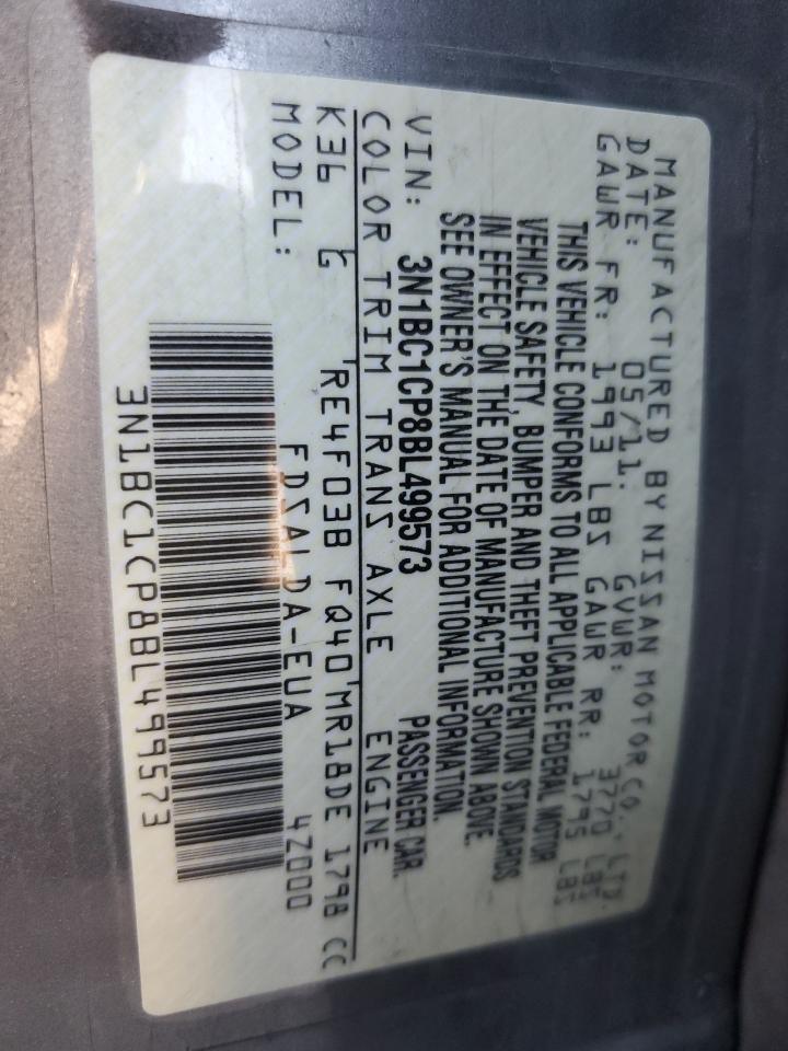 2011 Nissan Versa S VIN: 3N1BC1CP8BL499573 Lot: 84566635