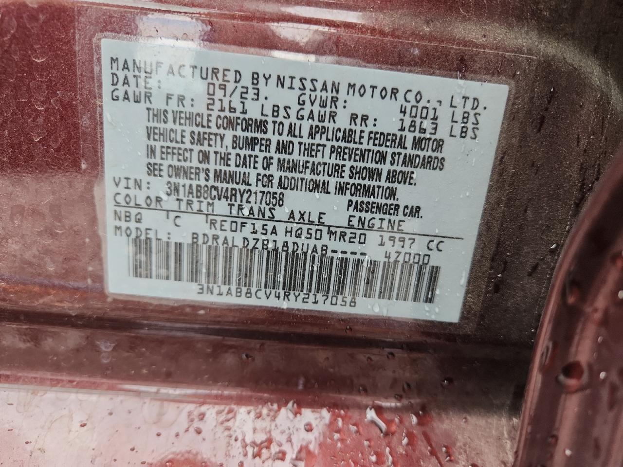 2024 Nissan Sentra Sv VIN: 3N1AB8CV4RY217058 Lot: 86483405