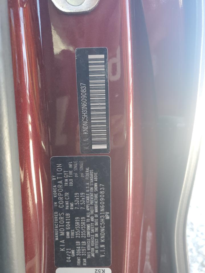 2022 Kia Carnival Ex VIN: KNDNC5H31N6090837 Lot: 85730415