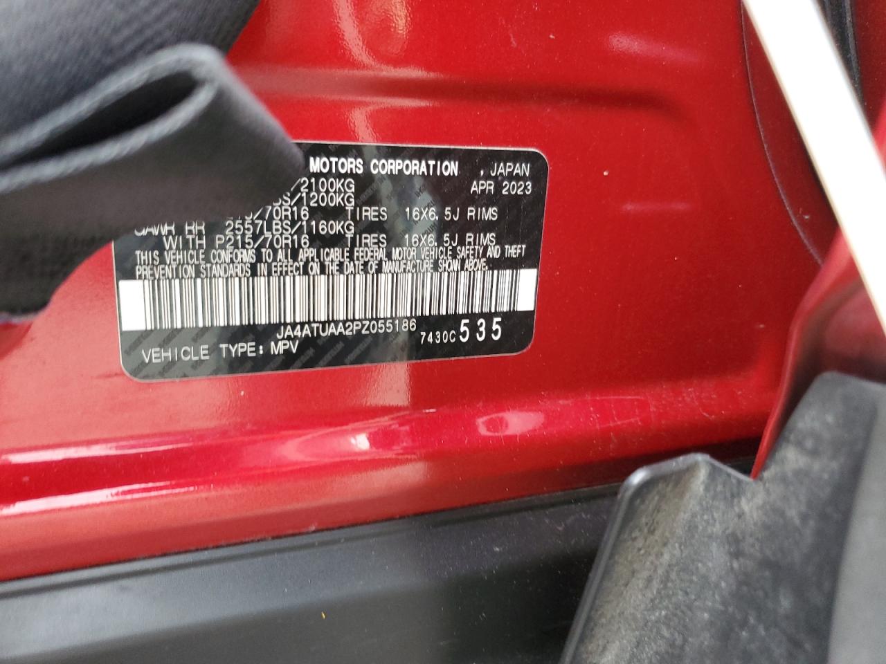 2023 Mitsubishi Eclipse Cross Es VIN: JA4ATUAA2PZ055186 Lot: 90280285