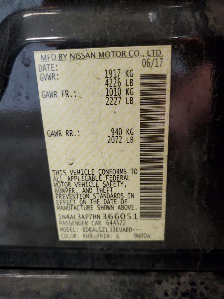 2017 Nissan Altima 2.5 VIN: 1N4AL3AP7HN366051 Lot: 90117595