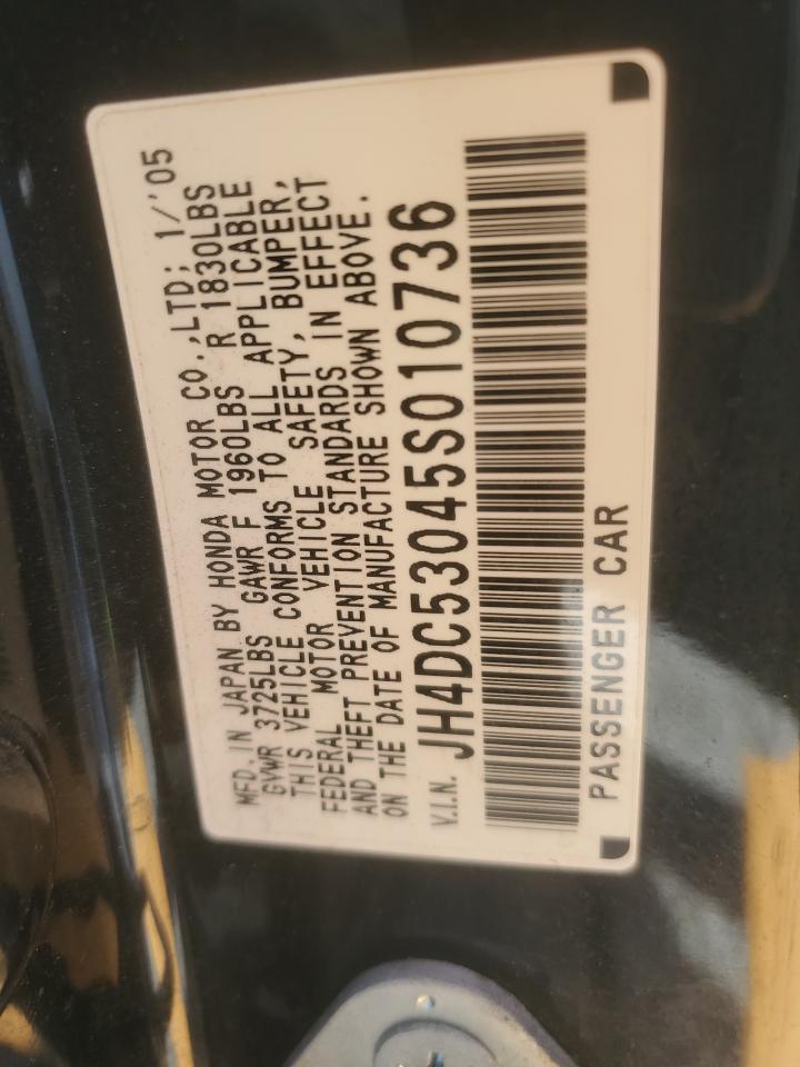 2005 Acura Rsx Type-S VIN: JH4DC53045S010736 Lot: 82712215