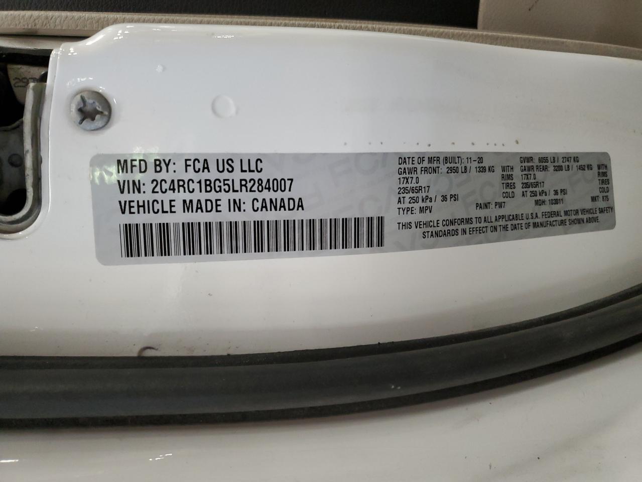 2020 Chrysler Pacifica Touring L VIN: 2C4RC1BG5LR284007 Lot: 90688345